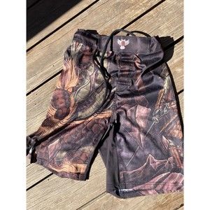 MMA Boys Sz 14 Board Shorts Athletic Swim Trunks Grappling Jujitsu Dragons